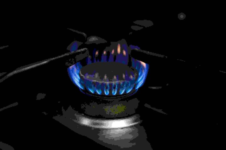 flames burning from gas stove